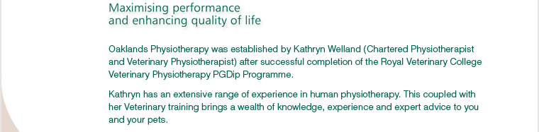 text about Oaklands Physiotherapy